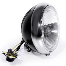 7" Headlight Clear Black