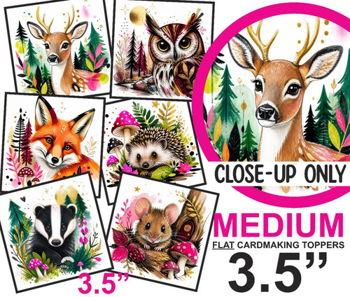 Woodland animals card toppers - animals,