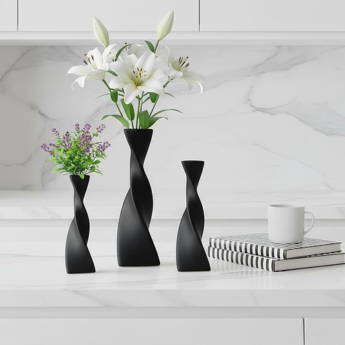 Geometric ceramic vase matte - geometric,