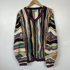 Vintage Coogi Jumper Cardigan 3D Textured Knit 90s Made in Australia Mens Medium