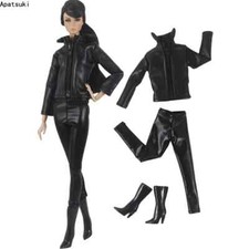 Black Leather Zipper Coat