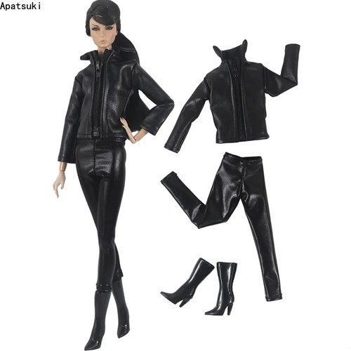 Black leather zipper - leather,