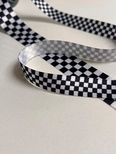 Chequered flag satin ribbon - chequered,