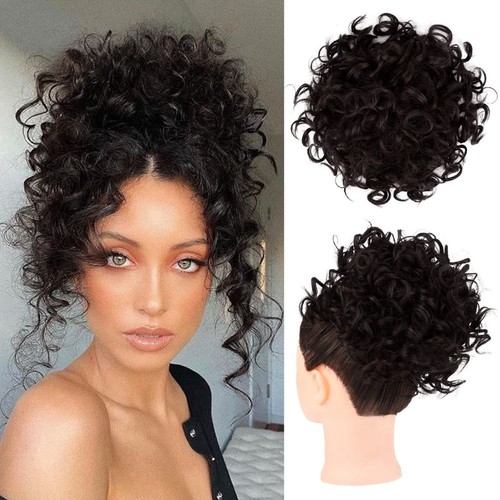 Messy curly hair bun large - messy,