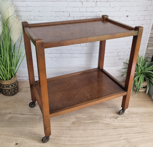 Vintage wooden tea trolley - wooden,