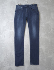 Denham Bolt Jeans Mens W34 X L34 Navy Denim Cotton Skinny Fit Low-Rise Dark Wash