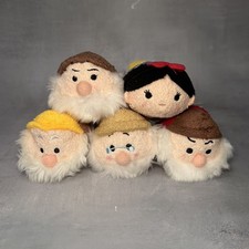 5 x Disney Snow White & Seven Dwarfs Tsum Tsum Small Soft Plush Toys Dwarves NWT