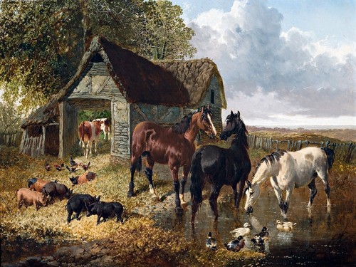 Farm horse duck cow tile - horse,