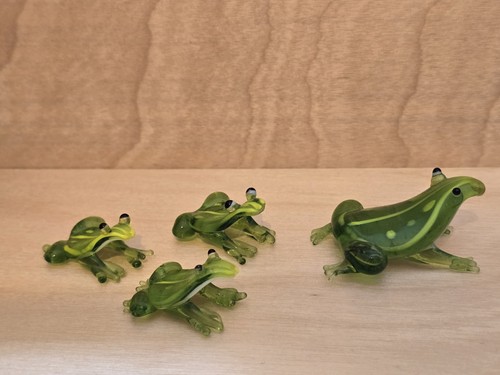 Murano glass frog family - murano,