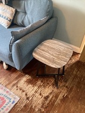 Pavlov’s Stone Light Brown Veneer Side Table From Pagazzi