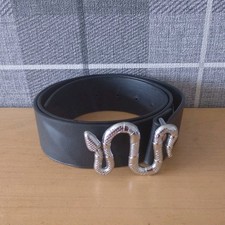 Ladies Snake Serpent Metal Belt Buckle And Belt 36inch