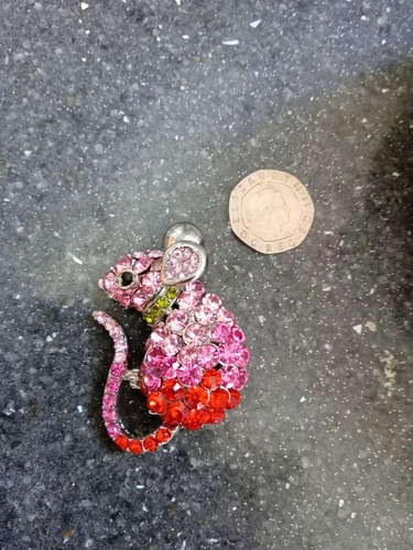 Silver tone crystal - , mouse