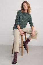 Seasalt Women's Regular Shore Sighting Reversible Top Inked Line Flower Maritime