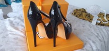Black patent high heel shoes size 11