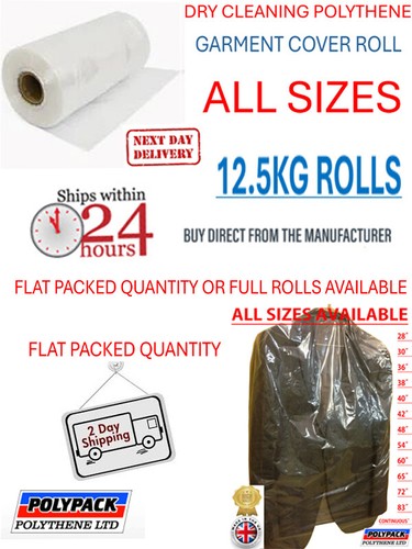 Polythene garment covers - polythene, covers/poly