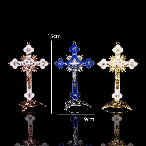 Large wooden catholic crucifix - wooden,