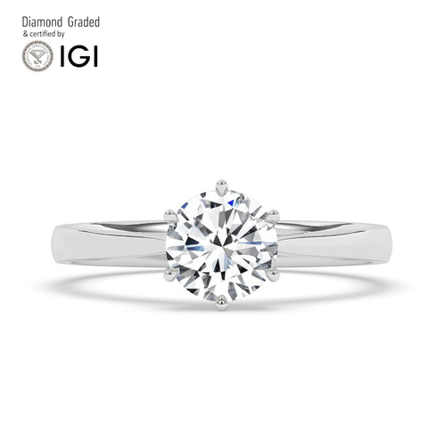 Round diamond engagement ring - round,