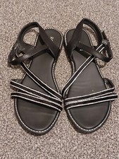 Roman Womens Black Diamante Embellished Sandal  UK Size 7