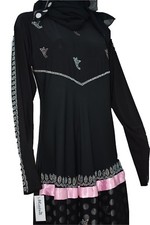 sWAROVSKI  Abaya/Jilbab/Kaftan  islamic long dress kamiz shalwar Size:L UK 16-18