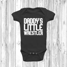 Daddy's Little Wrestler Baby Grow Body Suit Vest Wrestling, Fathers Day Gift,