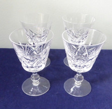 Stuart Crystal set of 4 traditional clear lead cut crystal 11.5 cm wine glasses