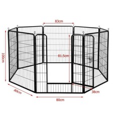 Extra Large Heavy Duty 8 Piece Puppy Dog Run Enclosure Pen Playpen 80x100cm XL