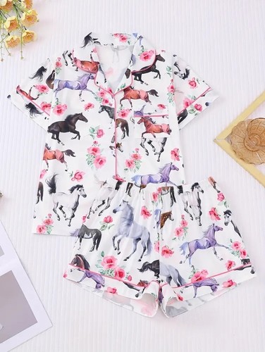 Cute ladies girls pony pyjamas - ladies,