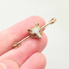Antique 15ct Gold Fox Brooch