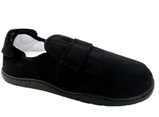 HAPPY FEET BLACK VELOUR MEMORY FOAM FLAT LADIES COMFORT SHOES UK 3-4
