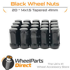 Wheel Nuts (20) 14x1.5 Black for Ford Transit Custom 12-20 on Aftermarket Wheels