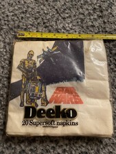 Old Retro vintage Deeko 20 supersoft Star Wars 1977 napkins made in England