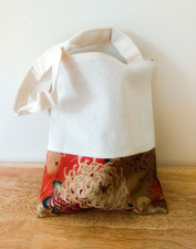 Small Orange Floral Tote Bag