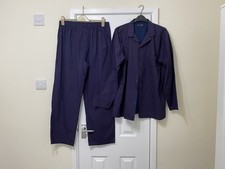 Matalan Lincoln Mens Cotton Pyjamas Navy Blue Size L