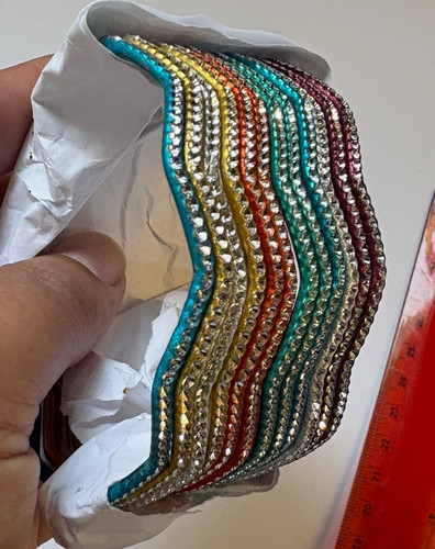 Wavy rhinestone indian - indian, bangles