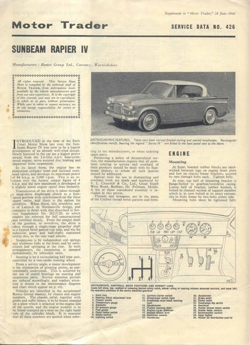 Sunbeam rapier motor trader - sunbeam,