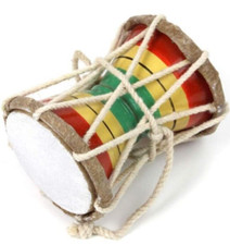 DAMARU INDIAN TWIST DRUM (MONKEY DRUM) HINDU / SHIVA DAMRU 10cms