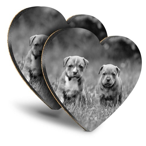 Heart mdf coasters bw - heart,