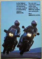 BMW K100 K75C K75S Motorcycles Sales Brochure Sept 1985 #5 11 20 38 20 - 9/85