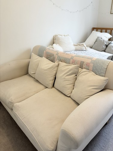 Medium cream crumpet loaf sofa - cream,