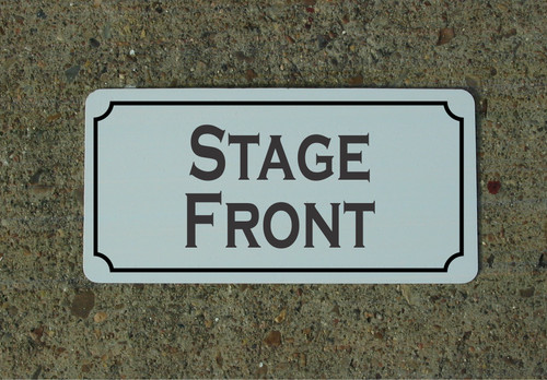 Stage front metal - front, sign