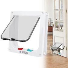 Pet Door 4 WAY Locking Dog Cat Flap Magnetic White Frame Small Medium Large
