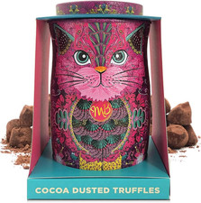 Cocoa Dusted Chocolate Truffles in Collectible Cat Tin - 135G