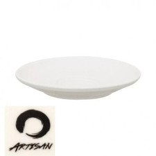 6 X Artisan White Double Well Saucer 16 cm Small Plate Vitrified Fine China