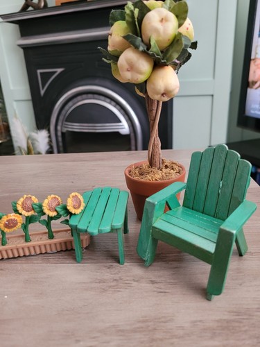 Dolls house wooden garden - house,