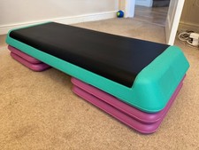 Gym Aerobic Step Stepper Bench Platform Height Adjustable with Risers NEW