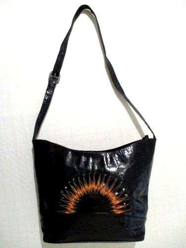 Vintage glossy black leather - vintage,