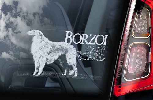 Borzoi dog sticker - dog, car