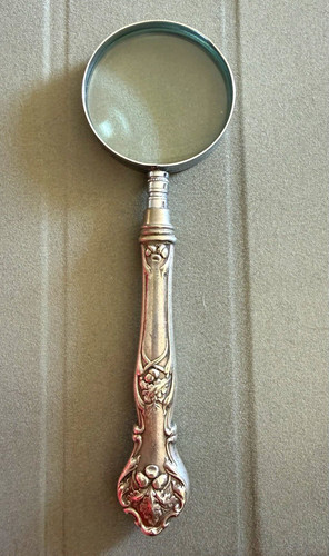 Silver tone magnifying - magnifying, glass