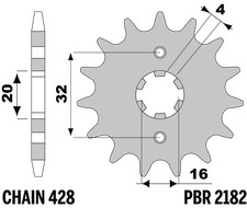 PBR Front Sprocket in Steel for YAMAHA 125 MT-125 (MTN125) 2020-2023 14T