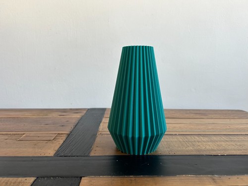Printed vase ribbed - ribbed,